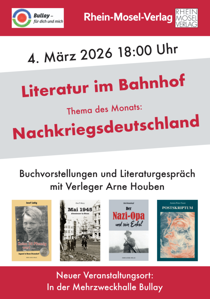 Plakat Literatur im Bahnhof, Thema Nachkriegsdeutschland